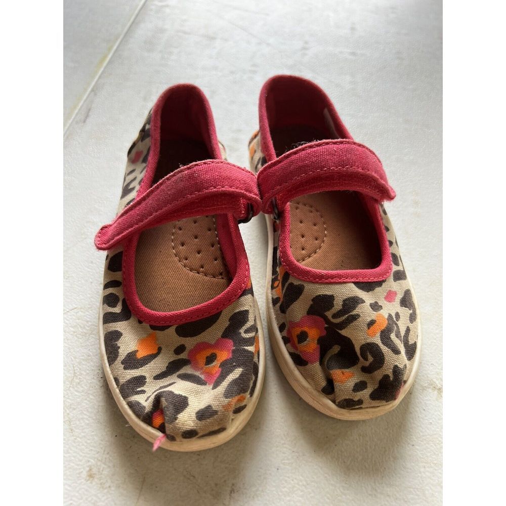 TOMS Tiny Leopard Mary Jane Kids Girls Size 8 M Flats Casual 10010657